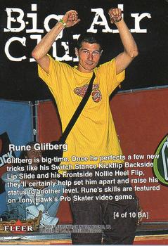 2000 Fleer Adrenaline - Big Air Club #BA4 Rune Glifberg Back